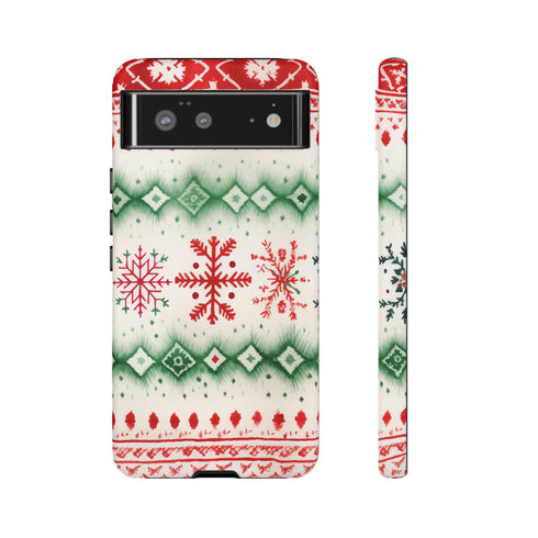 Icelandic Watercolor inspired by Christmas Sweaters - Impact Resistant Phone Case Google Pixel 6 Matte